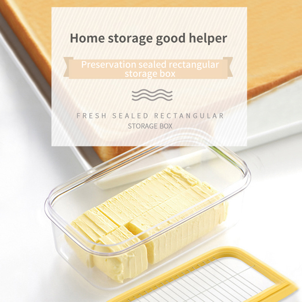 Plastic Butter Dish With Slicer For Easy Cutting BPA Free Butter Box With Lid 2 In 1 Clear Butter Container