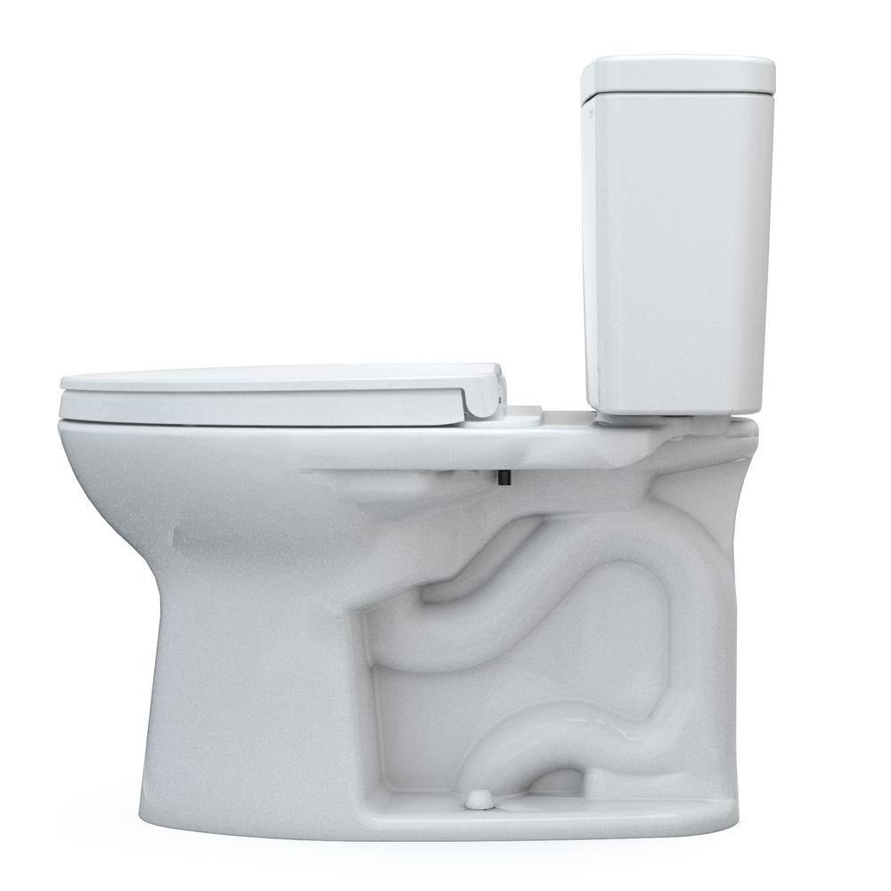 TOTO Drake 2-Piece 1.28 GPF Single Flush Elongated Standard Height Toilet in Cotton White SoftClose Seat Included MS776124CEG#01