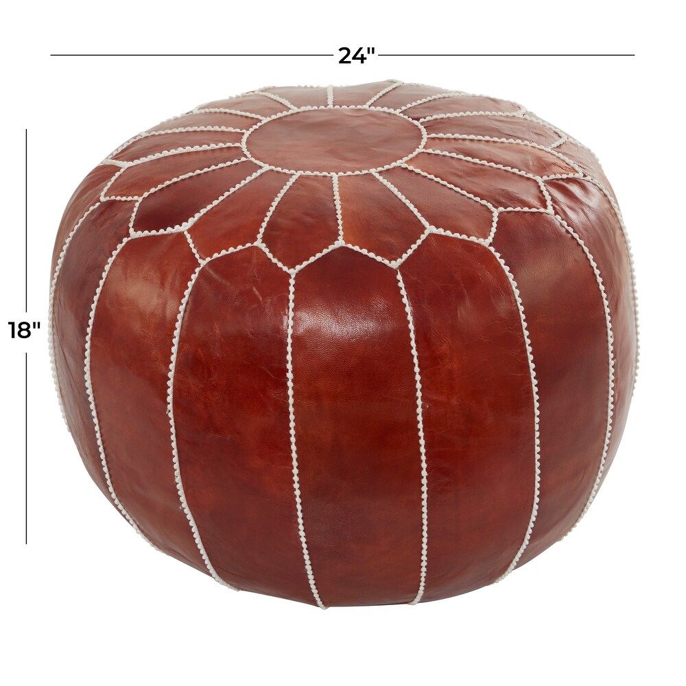 Leather Bohemian Pouf