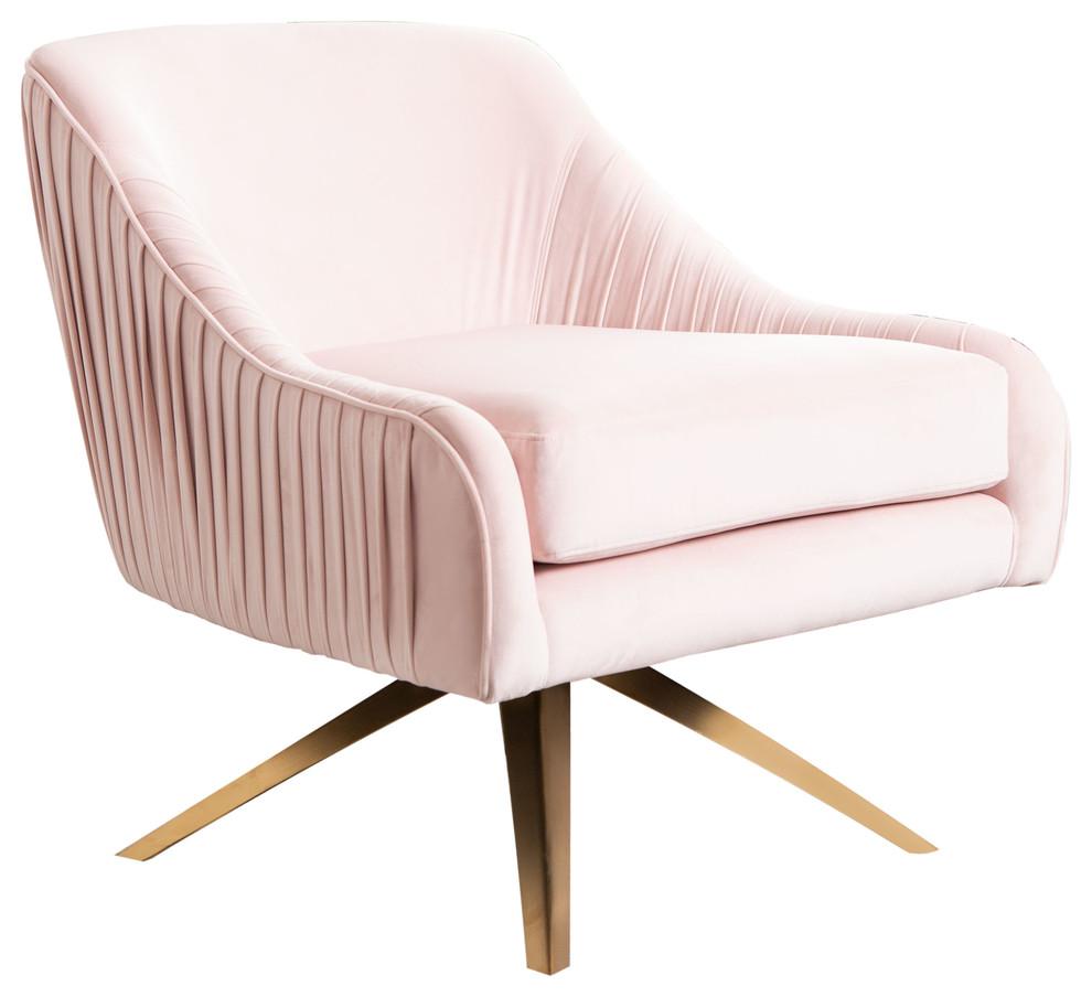 Chole Velvet Swivel Chair   Contemporary   Armchairs And Accent Chairs   by Abbyson Living  Houzz