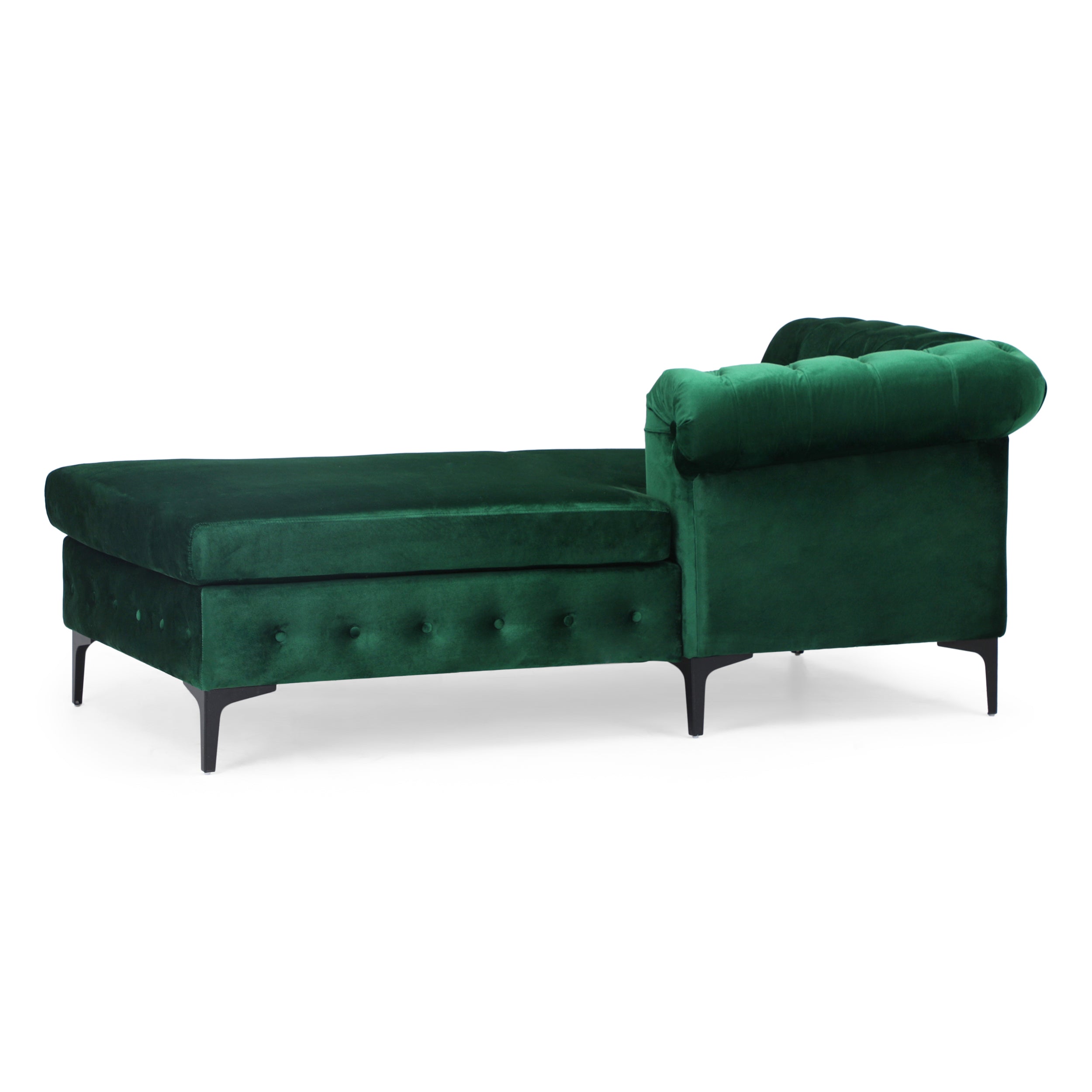 Juelz Contemporary Velvet 3 Seater Sectional Sofa with Chaise Lounge