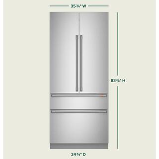 Cafe 36 in. 20.1 cu. ft. Built-In Four Door French Door Refrigerator in Stainless Steel CIP36NP2VS1