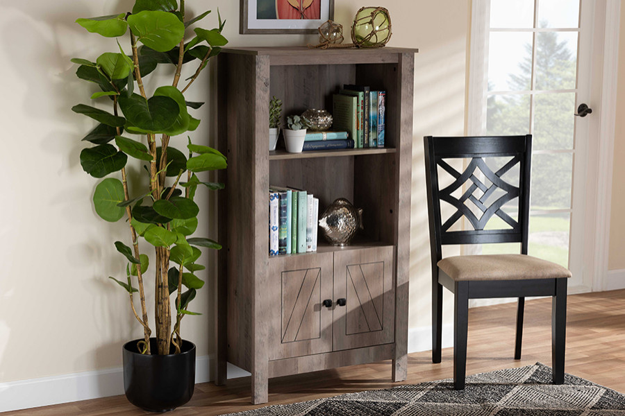 Aliza Rustic Oak Finish Wood 3 Tier Bookcase   Farmhouse   Bookcases   by Baxton Studio  Houzz