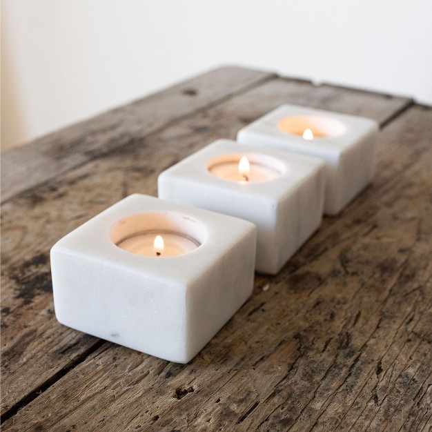 White Marble Tealight Holder By Foreside Home amp Garden