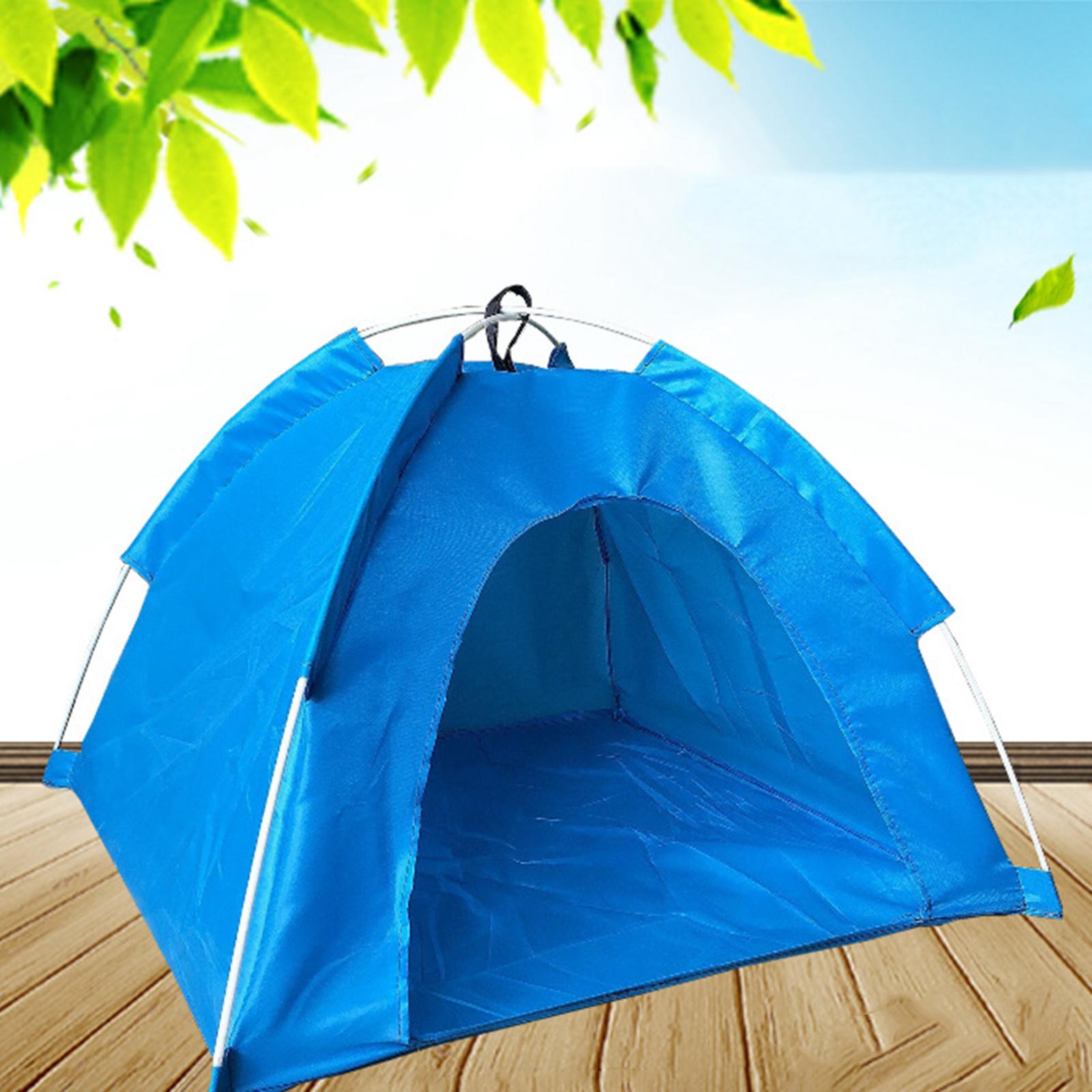 Outdoor Pet Tent Dog Cage Puppy Kennel Folding house Shelter Bed for Traveling Pet Beach Camping Indoor Blue