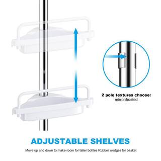 Dracelo Sliver Shower Caddy Corner 4 Tier Shower Organizer Large Shower Storage and Shower Caddy Tension Pole B0BB1YYWRC