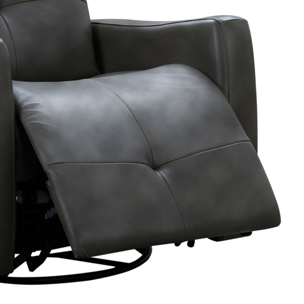 Ronnie Leather Power Swivel Glider Recliner   Contemporary   Recliner Chairs   by Abbyson Living  Houzz