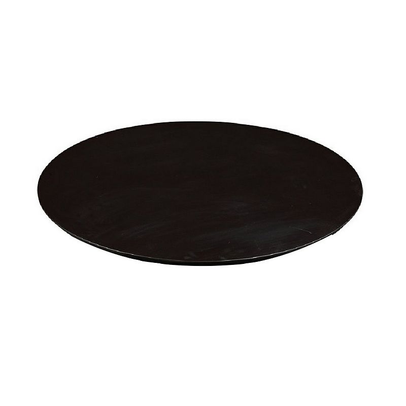 Round Metal Frame Side Table with Tubular Legs， Dark Brown