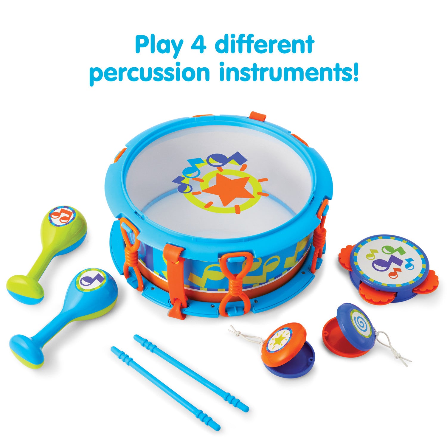 Kidoozie My First Drum Set， Set of 6 Instrument Toys for Children ages 2 years and older