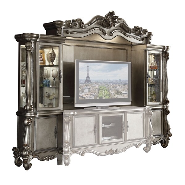 ACME Versailles Entertainment Center， Antique Platinum (1Set/4Ctn)