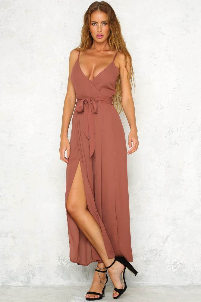 Knock On Wood Jumpsuit Dark Blush