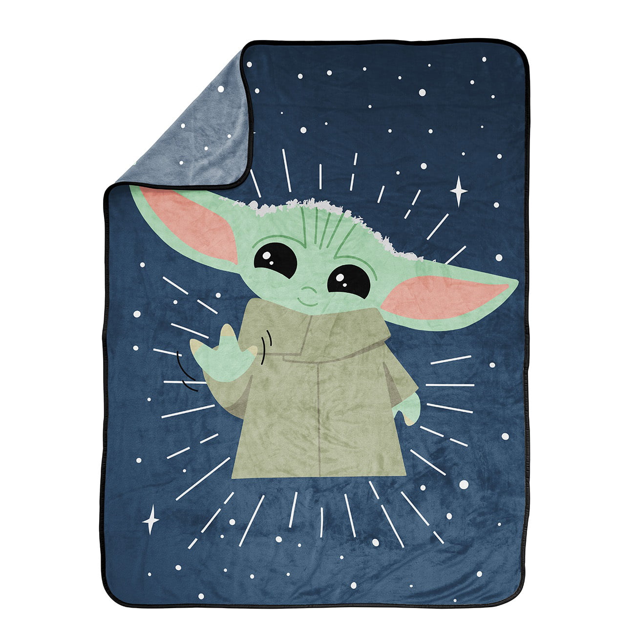 Baby Yoda Use The Force Kids Throw， 46 x 60， Microfiber， Blue， Star Wars