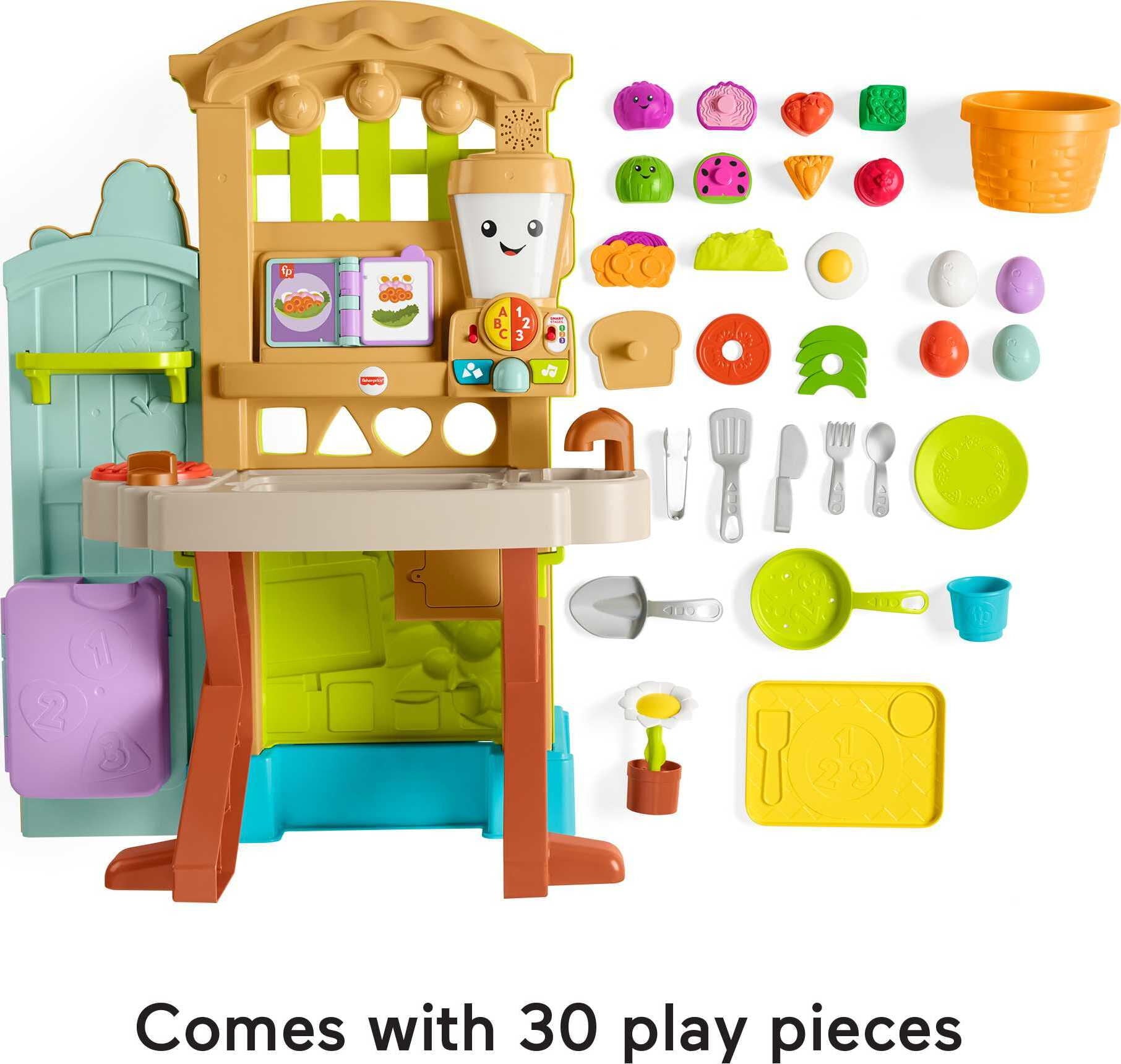 Fisher-Price Laugh and Learn Grow-the-Fun Garden to Kitchen Playset Infant to Toddler Learning Toy