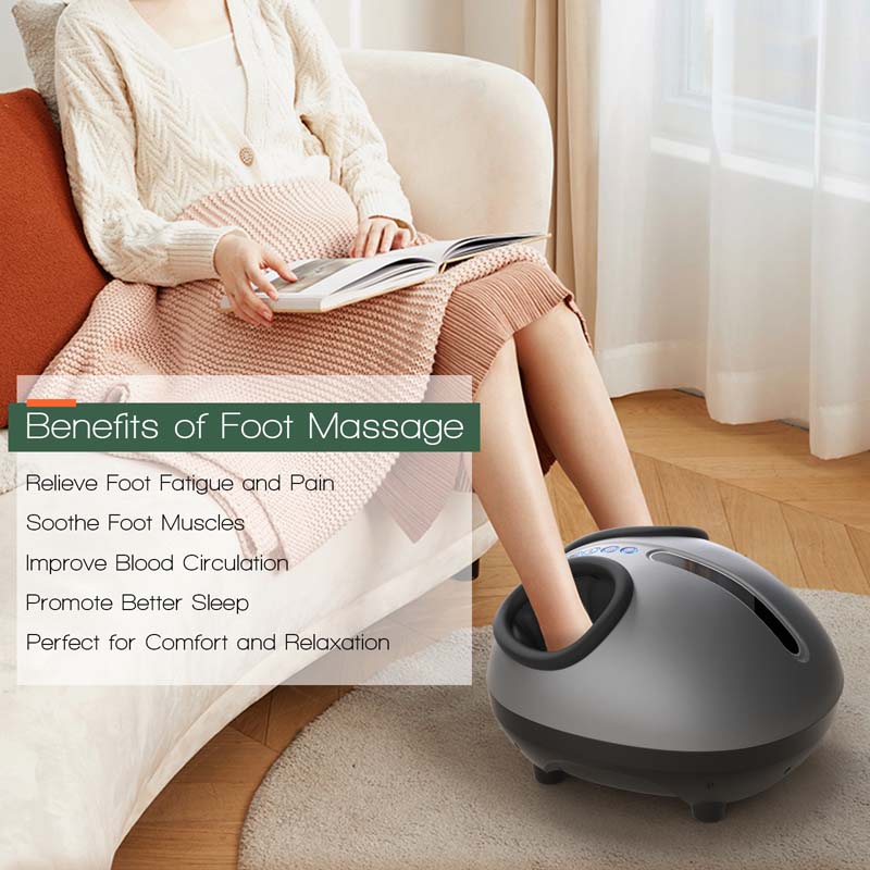 Electric Heated Foot Massager, Shiatsu Deep Kneading Plantar Feet Massage Machine for Pain Foot Muscle Relief with Auto-Off Timer