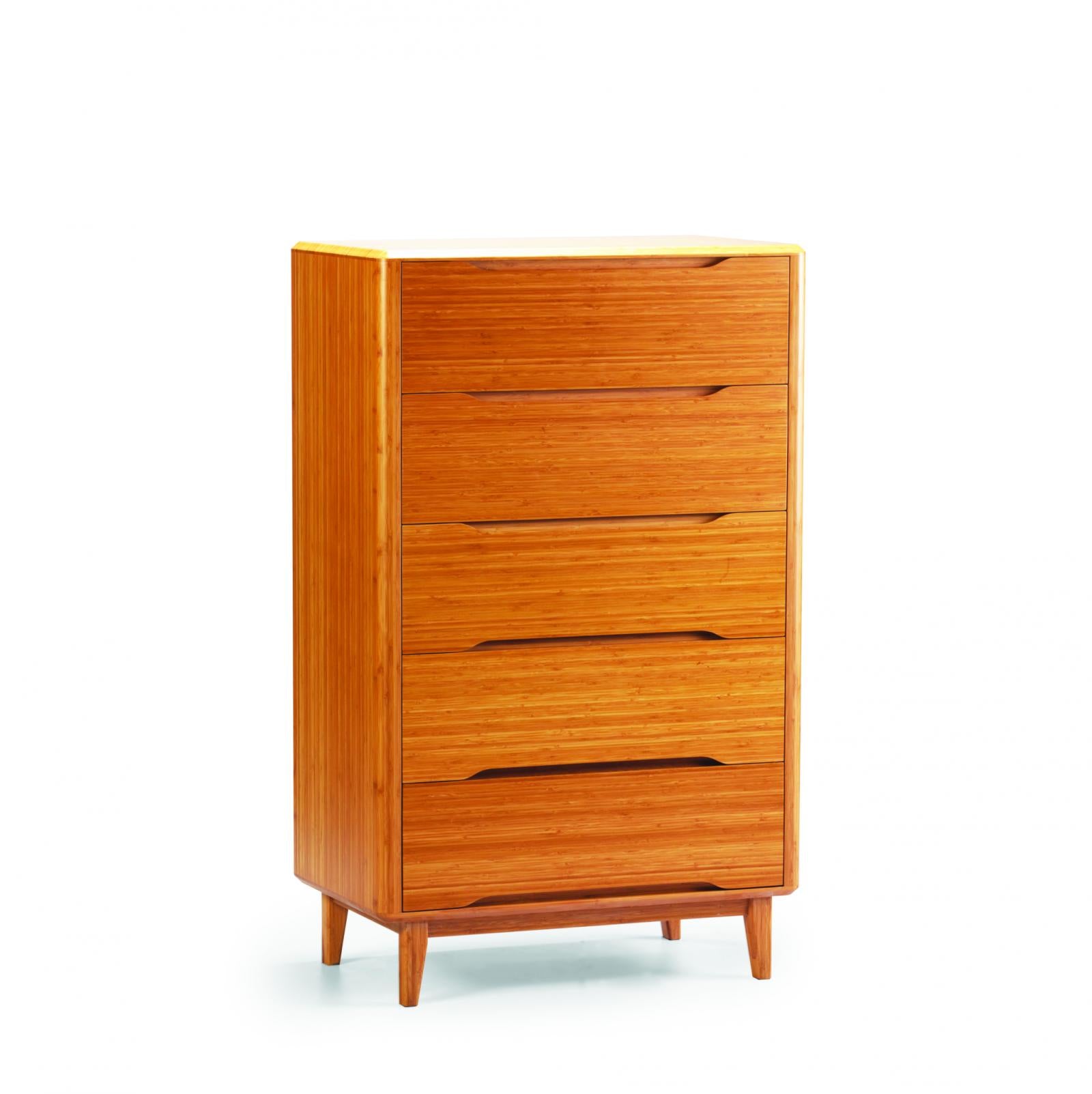 Caramelized Bamboo 5 Drawer Chest Modern Currant by Greenington