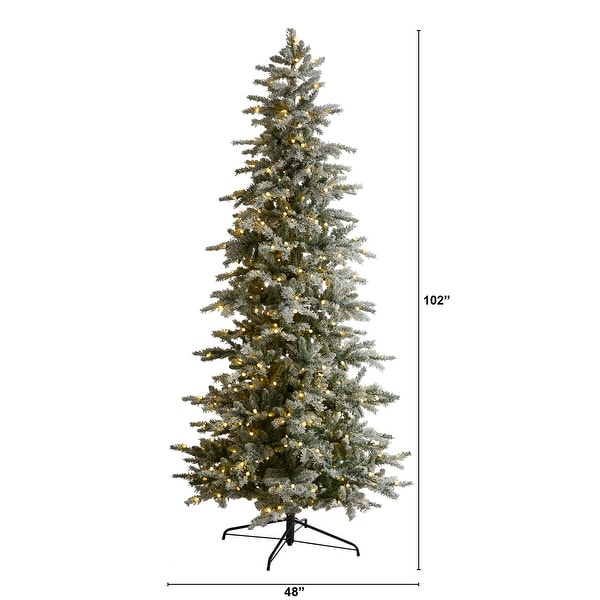 8.5' Slim Flocked Nova Scotia Spruce Christmas Tree