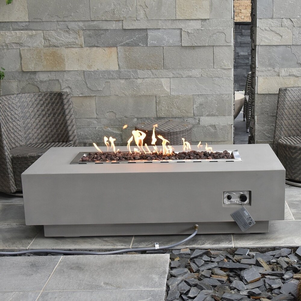 Gebaro Concrete Auto ignition Outdoor Fire Table by Havenside Home