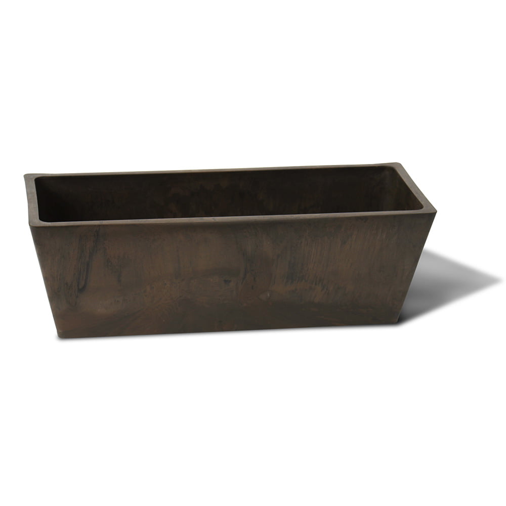 Algreen Valencia Planter, Rectangle Windowsill Planter 20-In. L by 7.5-In. by 6.5-In., Chocolate Marble