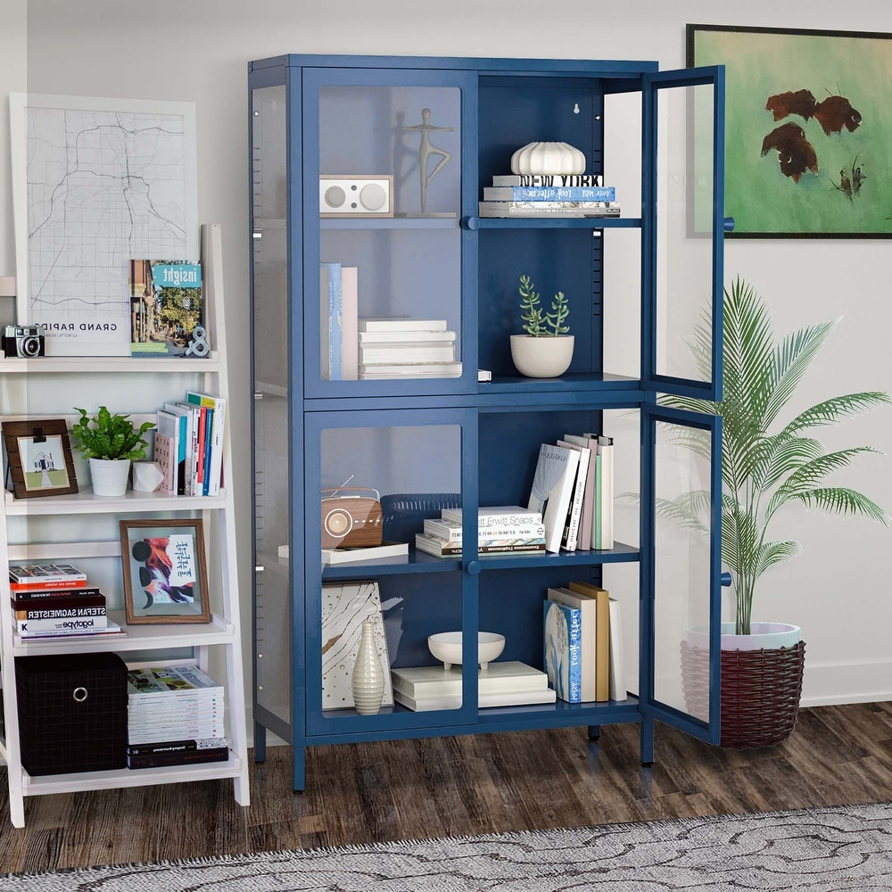 our Glass Door Storage Cabinet with Adjustable Shelves