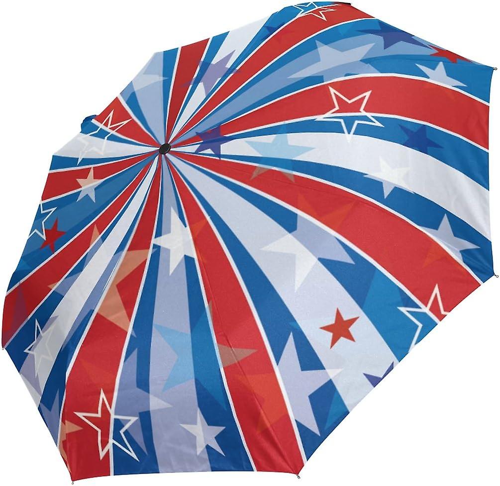 Rain Umbrella Automatic Windproof Foldable Umbrella Swirls With Stars