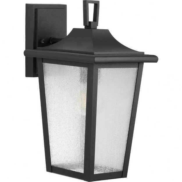 Progress Lighting Padgett 1 light Outdoor Wall Lantern In Textured Black With Clear Seeded Glass