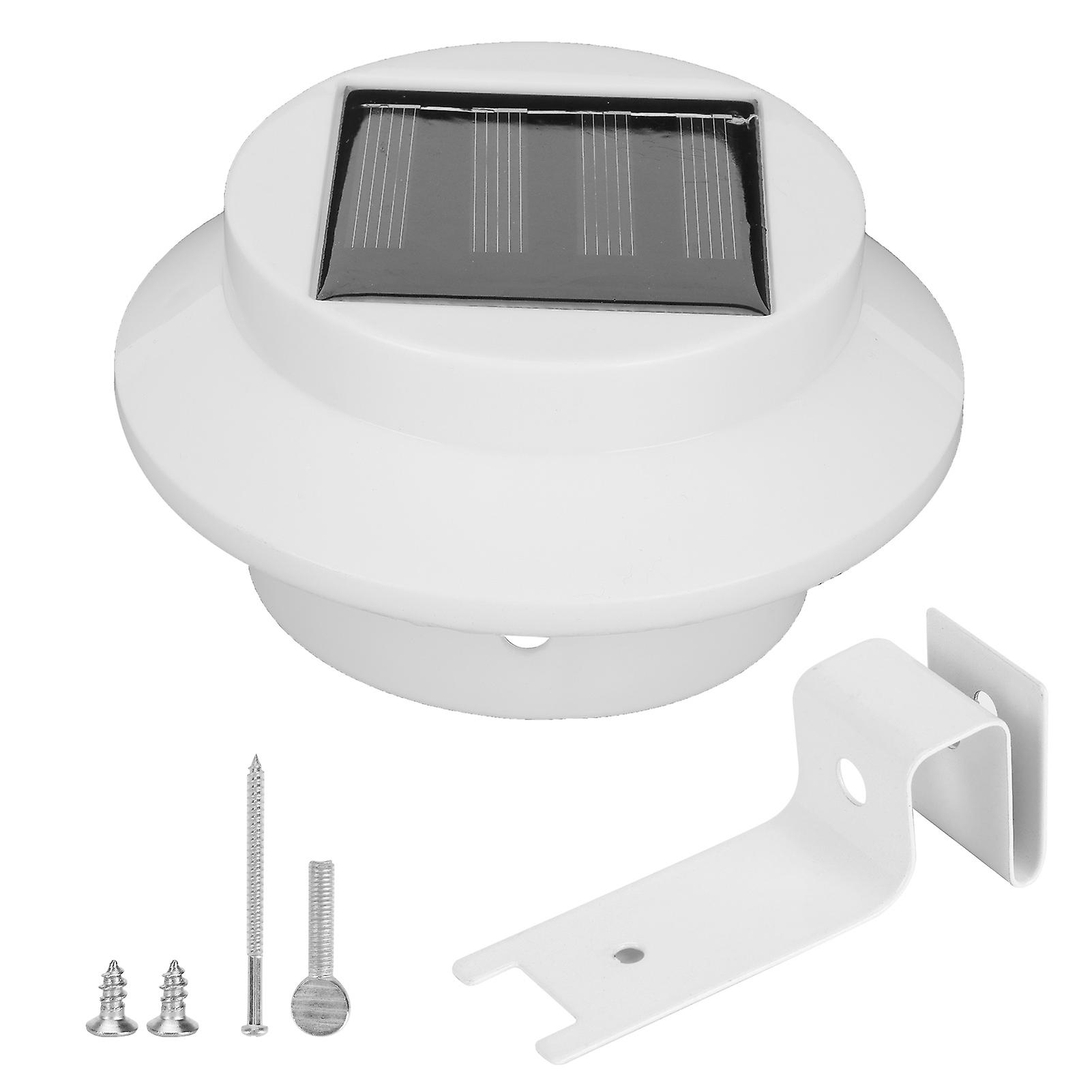 3led White Solar Fence Light Eaves Lamp White Light Lighting Tool For Outdoor Garden