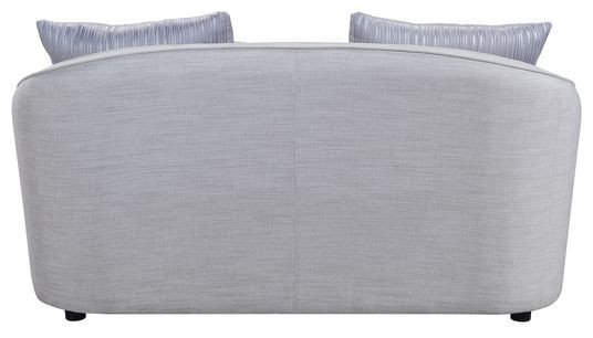 Acme Mahler II Loveseat With 4 Pillows Beige Linen   Transitional   Loveseats   by AMOC  Houzz