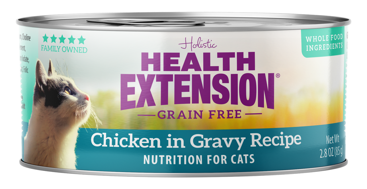 Health Extension Grain Free Chicken In Gravy Recipe Canned Cat Food， 2.8 Oz.