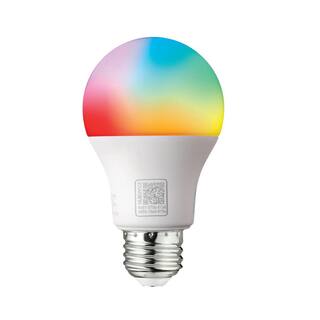 EcoSmart 60-Watt Equivalent Smart A19 Color Changing CEC LED Light Bulb with Voice Control (1-Bulb) Powered by Hubspace 11A19060WRGBWH1