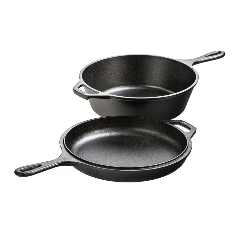 Lodge LCC3 Cast Iron Combo Cooker， Pre-Seasoned， 3.2-Quart