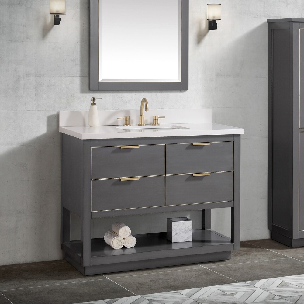 Avanity ie 43 in. Vanity Combo in Twilight Gray with Gold Trim