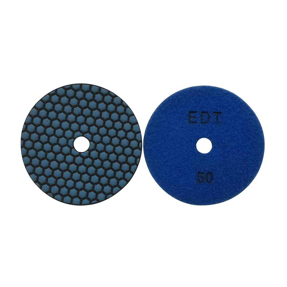 EDiamondTools 4 in. High Performance StoneConcrete Polishing Pads 10 Pad Set Wet or Dry #50 (2) #100 (2) #200 (2) to #3000 Grit RDU455112248153