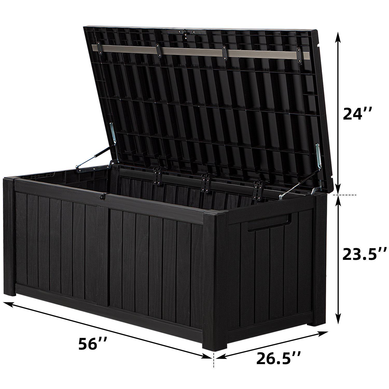 Lacoo Outdoor Storage Box 120 Gallon Waterproof Deck Box For Potia Furniture Outdoor StorageBlack  Crowdfused