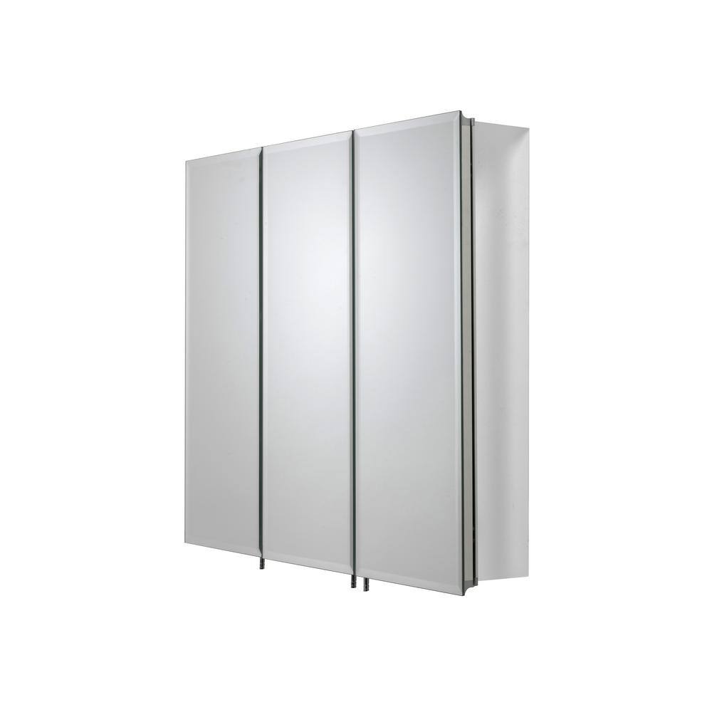 Croydex 30 in. W x 26 in. H Frameless Aluminum Recessed or Surface-Mount Bathroom Medicine Cabinet with Easy Hang System WC101869YW