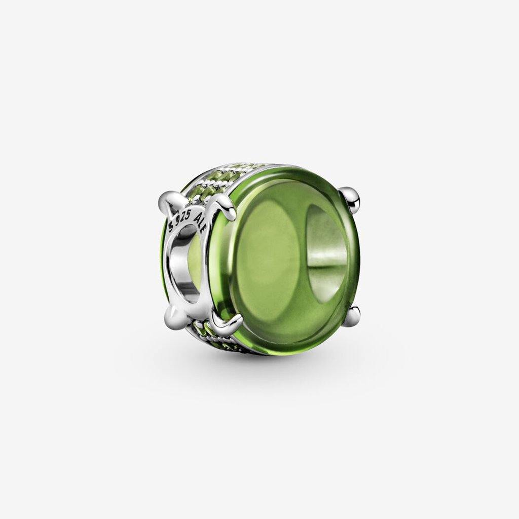 PANDORA  Green Oval Cabochon Charm