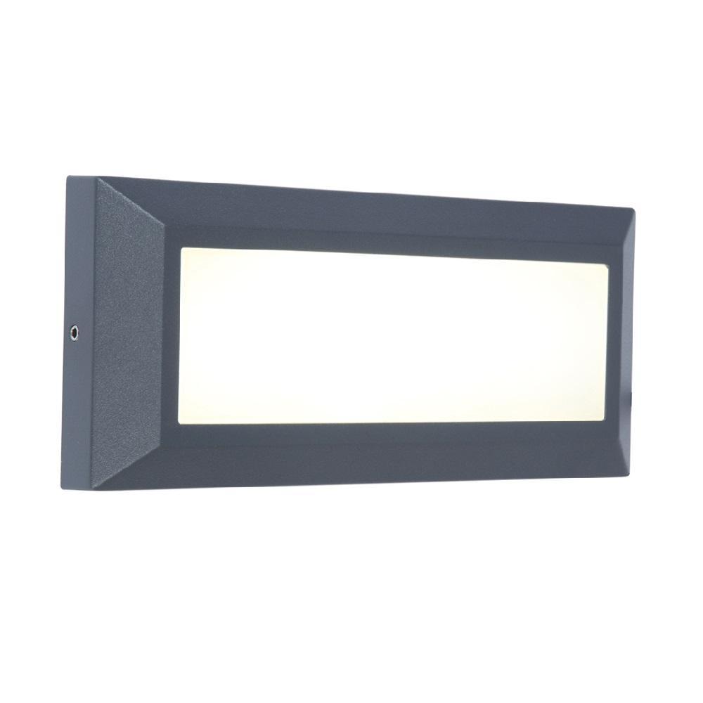 Lutec 5191601118 Helena LED Anthracite Outdoor Rectangular Surface Mount Brick Light