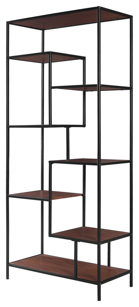 Asher 7 shelf Bookcase Walnut   Modern   Bookcases   by Modon  Houzz