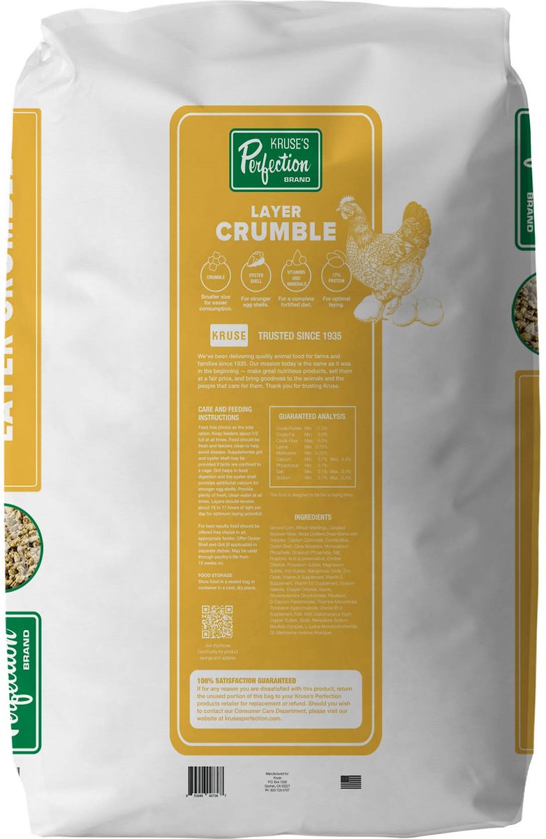 Kruse's Perfection Brand Poultry Layer Crumble Chicken Feed