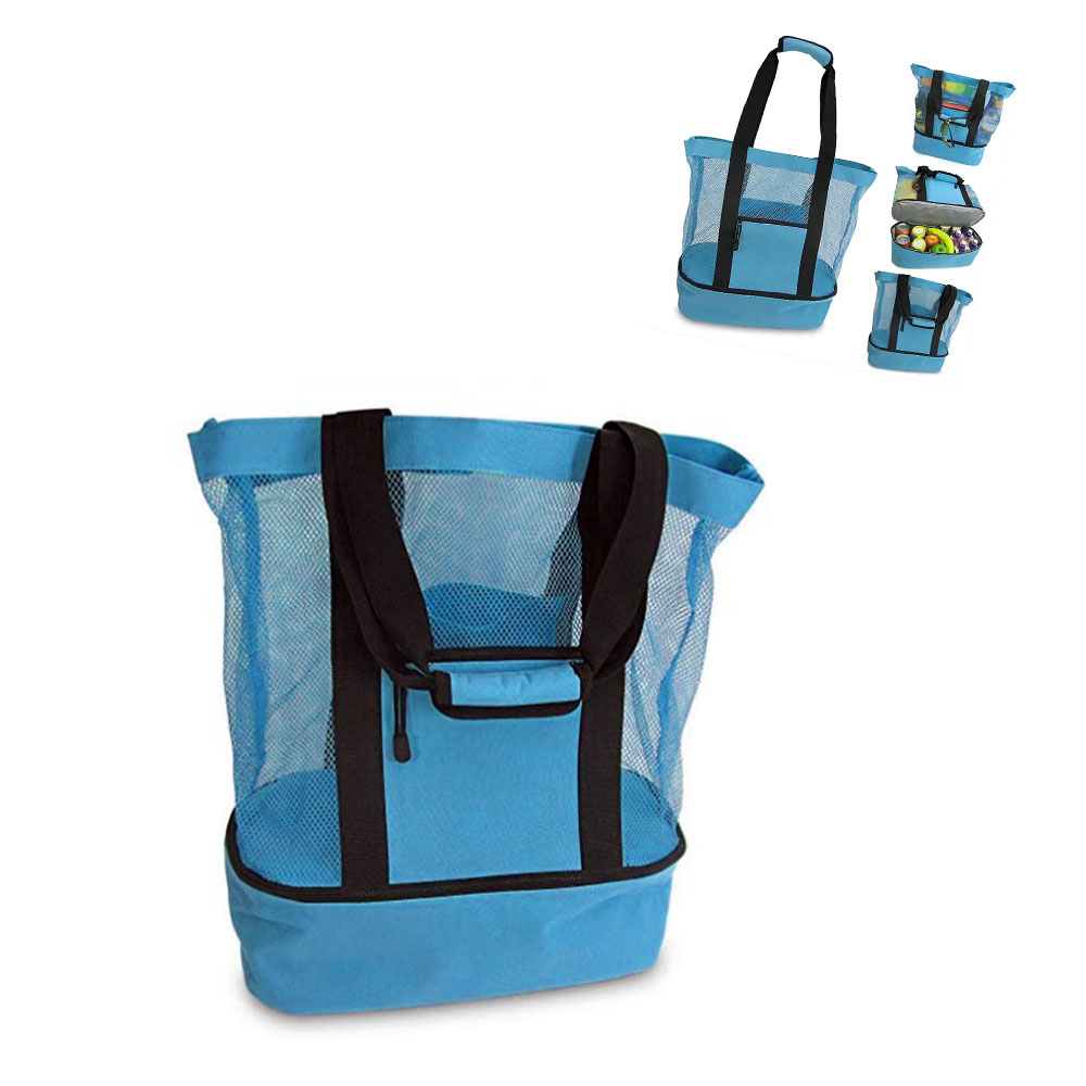 Dicasser Mesh Beach Bag with Detachable Insulated Cooler Bag Lightweight Tote Bag for Toys and Vacation Essentials Ideal for Your Family Beach