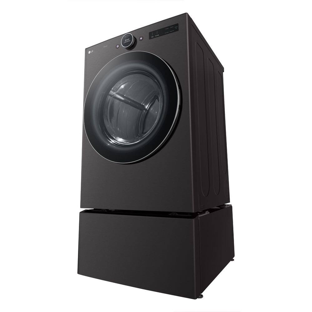 LG 27 in. Laundry Pedestal in Black Steel with Storage Drawer for Washers and Dryers WDP6B