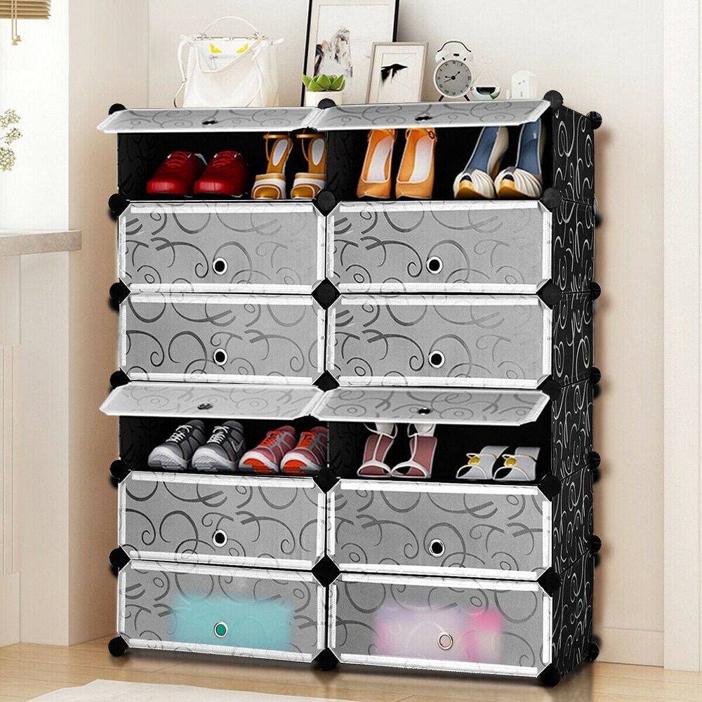 Costway 12 Cubic Portable Shoe Rack Shelf Cabinet Storage Closet