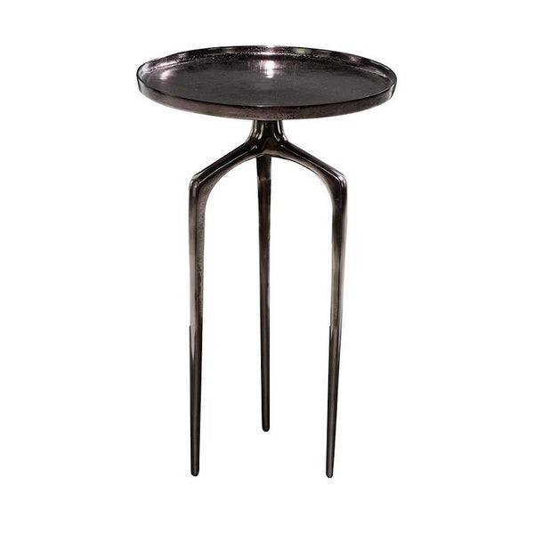 Fine Line Metal Round Contemporary Accent End Table