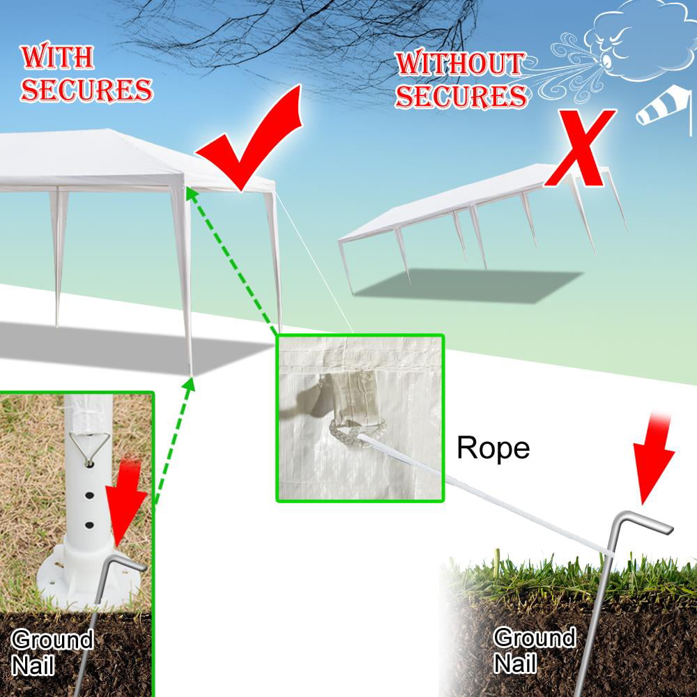 Zimtown 10'x30' canopies Outdoor White Canopy Screen Sun Shelters Houses Gazebos with 8 Sidewalls