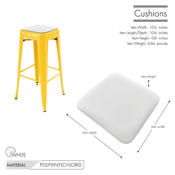 Porthos Home Seat Cushion for Metal Counter or Bar Stool， Set of 4