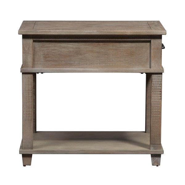 Parkland Falls Weathered Taupe Rectangular End Table