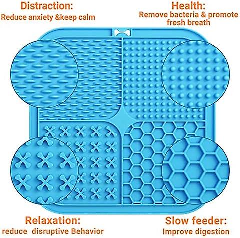 Lick Mat for Dogs 2 Packs - Slow Feeder Dog Licking Mat with Suction （Green+Blue）