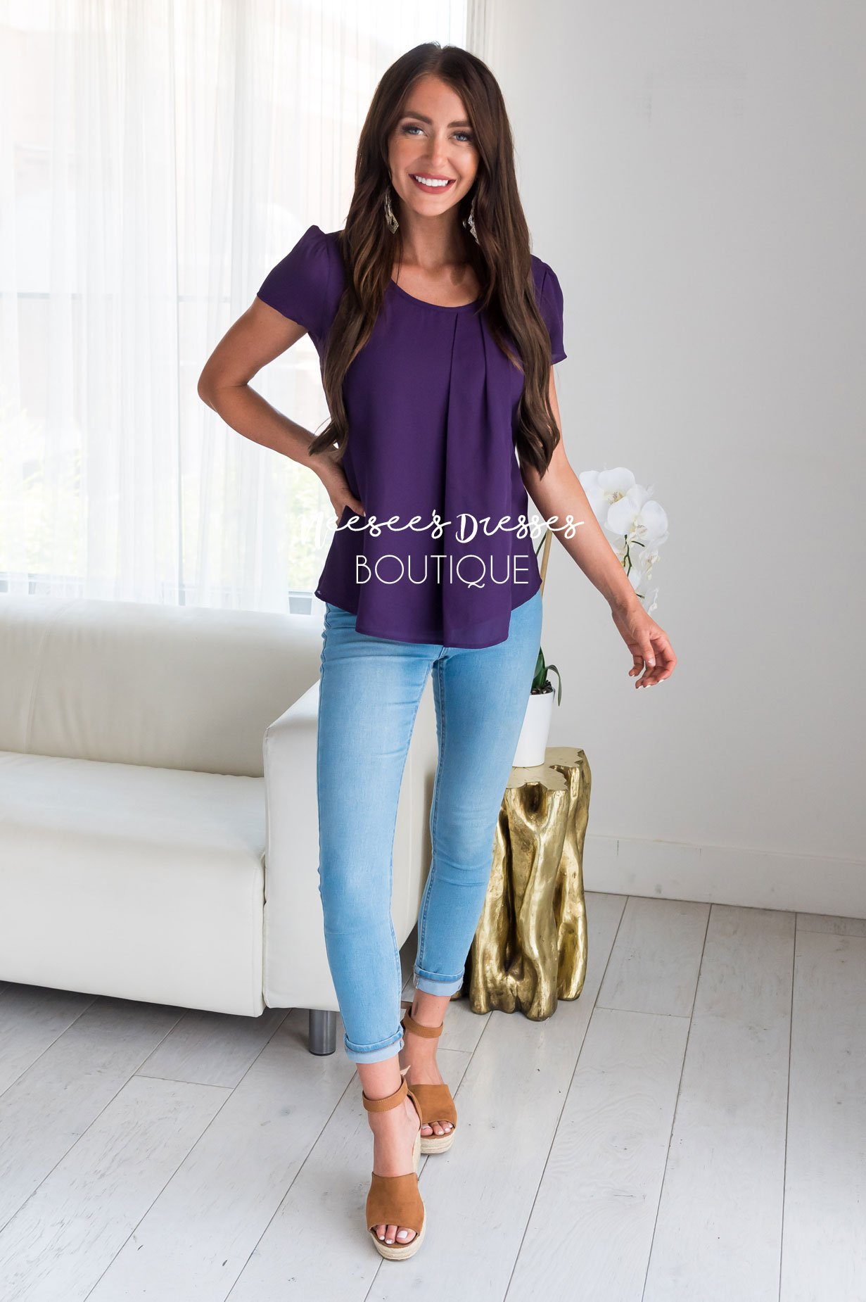 Eggplant Drape Top