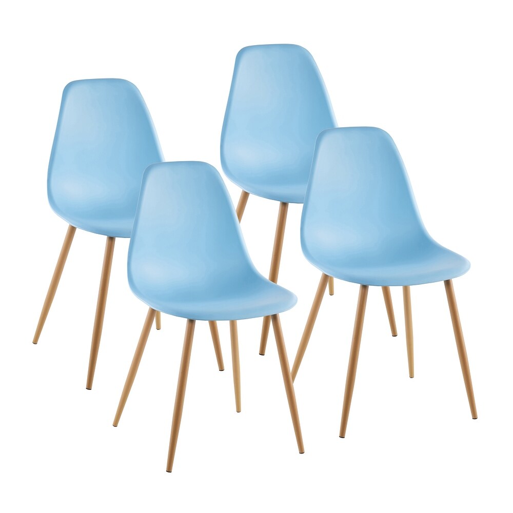 Porthos Home Oban Dining Chairs Set Of 4  Plastic Shell  Iron Legs