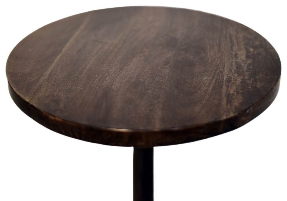 Sutton 21 quotSolid Wood Pedestal Accent Table  Dark Walnut   Transitional   Side Tables And End Tables   by A Touch of Design  Houzz