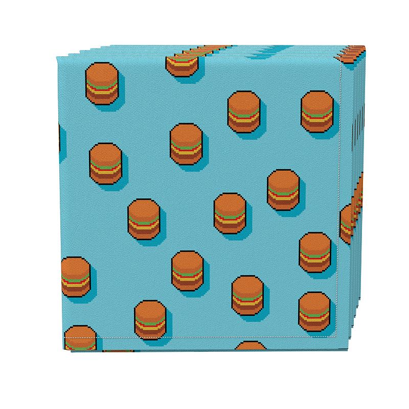 Napkin Set of 4， 100% Cotton， 20x20， Pixel Burgers